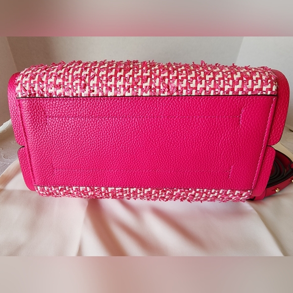 ✨️NWT✨️Kate Spade Limited Edition, 2Way Raffia Tweed Satchel, Triple Compartment - Picture 8 of 14